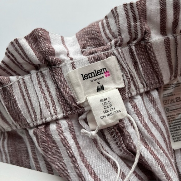 LemLem X H&M • NWT Burgundy Stripe Linen Pants - Picture 7 of 8